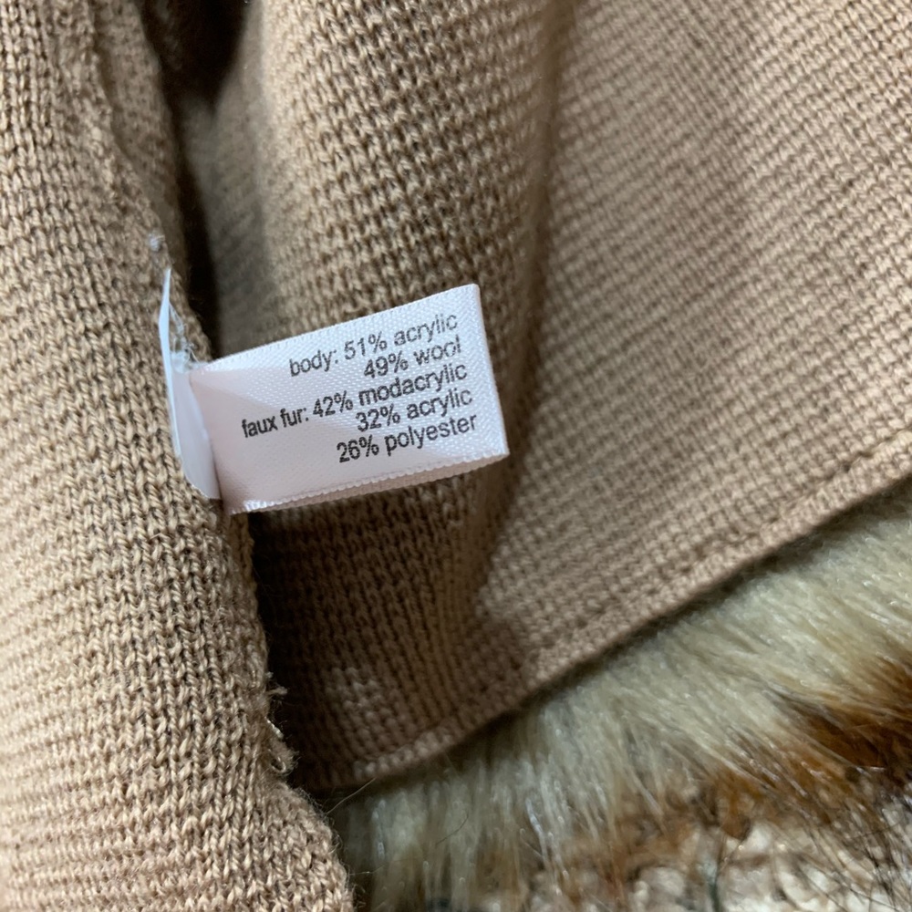 NEW The Limited Brown Faux Fur Open Front Vest - Picture 9 of 12